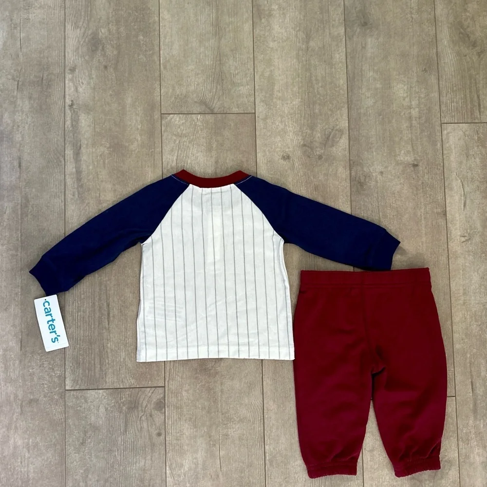 New Carter’s 6M Baby 2-Piece Baseball Henley & Jogger Set